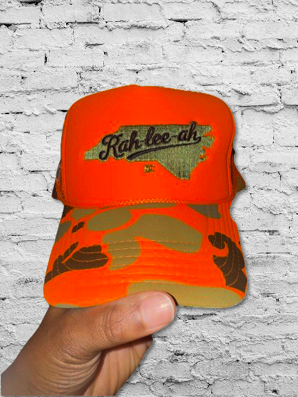 Rah-lee-ah™ Trucker Hat Neon Orange Camo